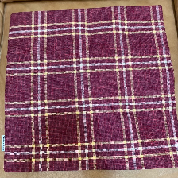 Set of Two NEW Cranberry Plaid Pillow Covers - Picture 3 of 5